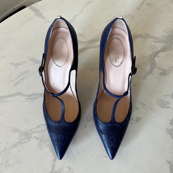 SJP by Sarah Jessica Parker T Strap Heel - Purple Leather 9.5 - Picture 3 of 15